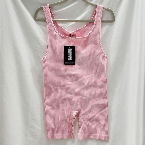 Pretty Little Thing Shape Baby Pink Contour Ribbed Scoop Neck Unitard Size Large - Picture 3 of 13
